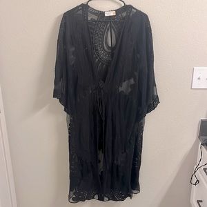 Black embroidered coverup